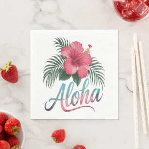 Serviette En Papier Aloha îles hawaïennes Hawaï Fleur d'Hibiscus