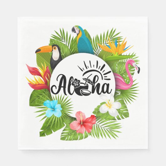 Serviette En Papier Aloha Luau  (Devant)