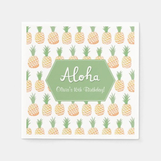 Serviette En Papier Aloha Luau Anniversaire de l'Anniversaire (Devant)