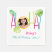 Serviette En Papier Aloha Luau Anniversaire Photo tropicale (Devant)