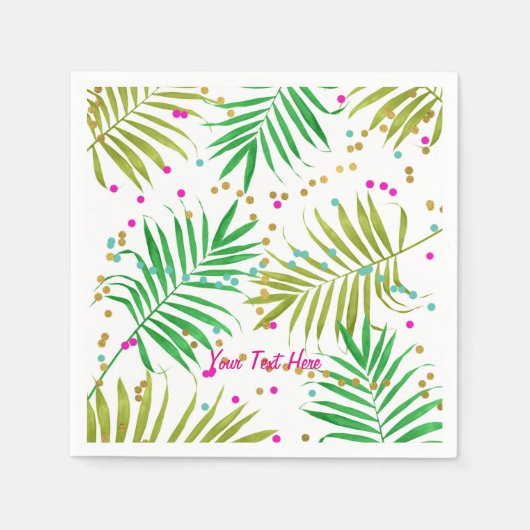 Serviette En Papier Aloha Luau Fête des Feuilles tropicaux (Devant)