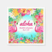 Serviette En Papier Aloha Luau Flamant rose tropical Papier de Graduat (Devant)