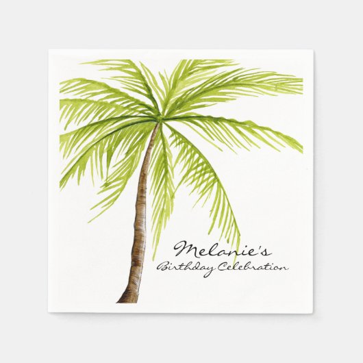 Serviette En Papier Aloha Palm Tree Island Beach Anniversaire tropical (Devant)