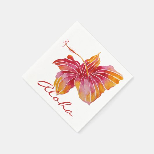 Serviette En Papier Aloha | Papier à fleurs Hawaii Hibiscus (Coin)