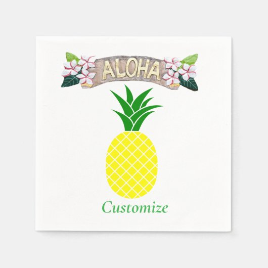 Serviette En Papier Aloha Pineapple Thunder_Cove (Devant)