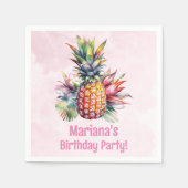 Serviette En Papier Aloha Pineappy fête d'été d'anniversaire (Devant)
