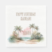 Serviette En Papier Aloha Plage tropicale Palmiers (Devant)
