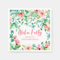 Aloha Quarty Tropical Luau Anniversaire Napkins