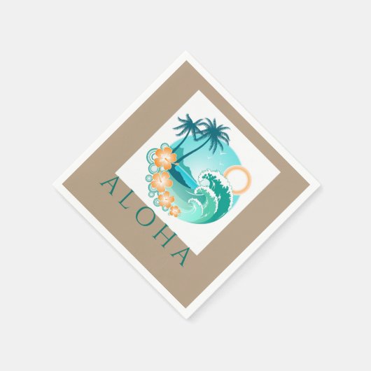 Serviette En Papier Aloha Tropical (Coin)