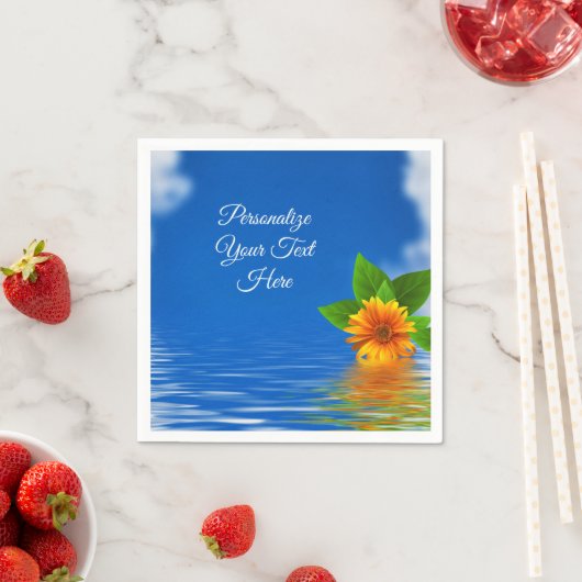 Serviette En Papier Aloha Tropical Elegant Flower sur Ocean Hawaiian (En situation)