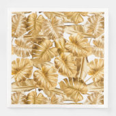 Serviette En Papier Aloha Tropical Gold Parties scintillant Monstera F (Devant)