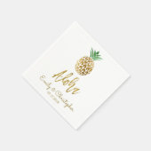 Serviette En Papier Aloha Tropical Hawaiian Mariage Ananas Blanc (Coin)