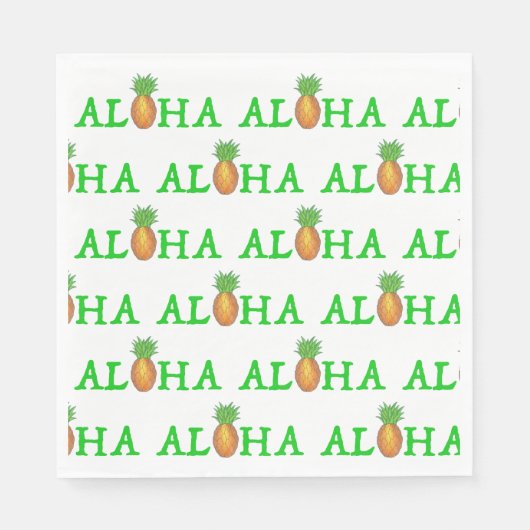 Serviette En Papier ALOHA Tropical Island Hawaiian Pineapple Hawaii (Devant)