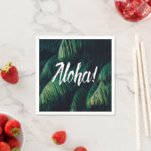 Serviette En Papier Aloha Tropical Palm Typographie Feuille (En situation)