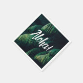Serviette En Papier Aloha Tropical Palm Typographie Feuille (Coin)