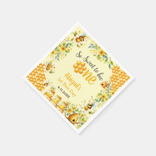 SERVIETTE EN PAPIER ALORS DOUCE D'ÊTRE UN 1ER ANNIVERSAIRE (Coin)