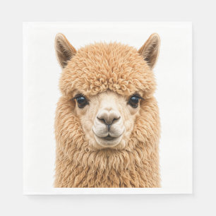 Serviette En Papier Alpaca Animalier Mignon et Fluffy