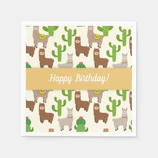 Serviette En Papier Alpaca/Llama (Devant)