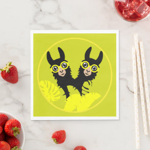 Serviette En Papier Alpaca llama Twins