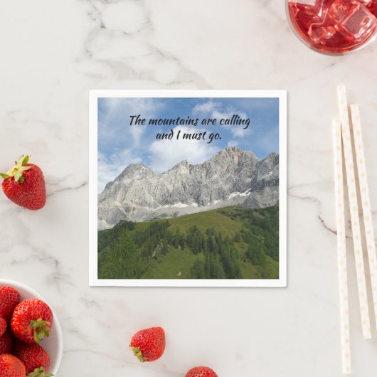 Serviette En Papier Alpes autrichiennes avec devis (En situation)