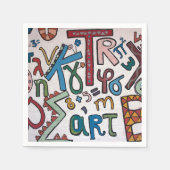 Serviette En Papier Alphabet coloré (Devant)