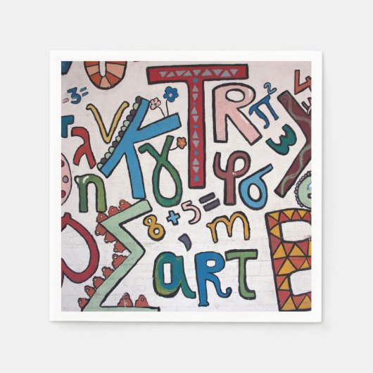 Serviette En Papier Alphabet coloré (Devant)