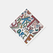 Serviette En Papier Alphabet coloré (Coin)