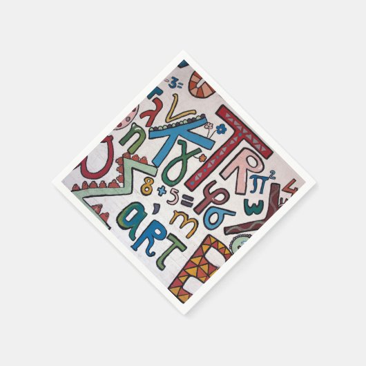 Serviette En Papier Alphabet coloré (Coin)