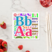 Serviette En Papier alphabet coloré (En situation)