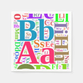 Serviette En Papier alphabet coloré (Devant)