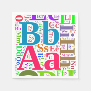 Serviette En Papier alphabet coloré