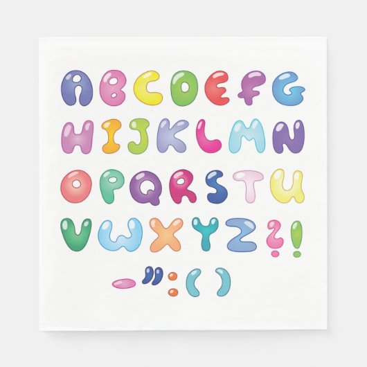 Serviette En Papier Alphabet en forme de bulle (Devant)