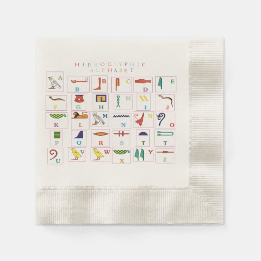 Serviette En Papier Alphabet Hiéroglyphique (Devant)