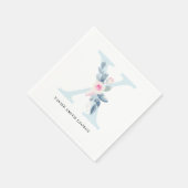 SERVIETTE EN PAPIER ALPHABÈTES FLORAUX BLANCS BLANCS BLANCS DOUX LETTR (Coin)