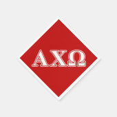 Serviette En Papier Alphi Chi Omega White and Red Letters (Coin)