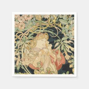 Serviette En Papier Alphonse Mucha - Alphonse