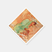 Serviette En Papier Alphonse Mucha Art Nouveau Hiver (Coin)