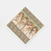 Serviette En Papier Alphonse Mucha Les Saisons 1897 Art Nouveau (Coin)