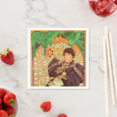 Serviette En Papier Alphonse Mucha Prince et Dragon (En situation)