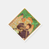 Serviette En Papier Alphonse Mucha Prince et Dragon (Coin)