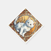Serviette En Papier Alphonse Mucha Style Chat (Coin)
