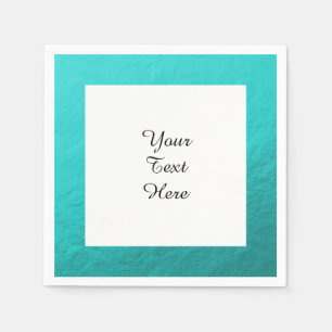 Serviette En Papier Aluminium bleu d'Aqua cyan imprimé