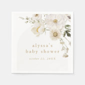 Serviette En Papier ALYSSA Fleur sauvage Floral Boho Baby shower à fle (Devant)