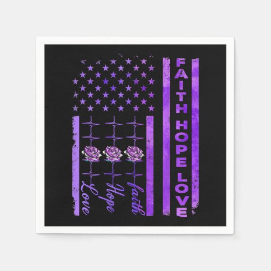 Serviette En Papier Alzheimer Sensibilisation Foi Espérance Amour Pour (Devant)