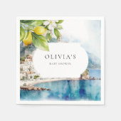 Serviette En Papier Amalfi Coast Italian Lemon Mediterranean Party (Devant)