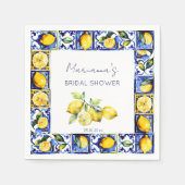 Serviette En Papier Amalfi Positano tuiles bleues citrons douche nupti (Devant)