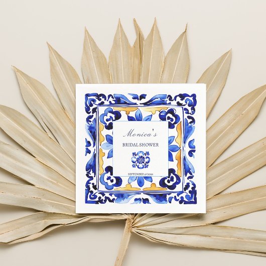 Serviette En Papier Amalfi Vietri Italien carrelage bleu douche nuptia