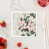 Serviette En Papier amarylis de noël vintage (En situation)