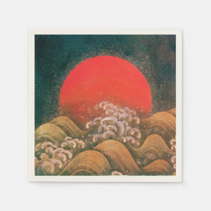 Serviette En Papier AMATERASU SUN GODDESS Rouge Noir Brown