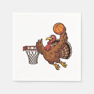 Serviette En Papier Amateur de basket-ball de Thanksgiving plongée en